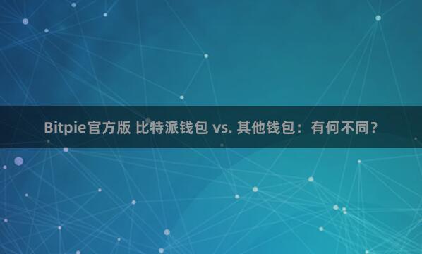 Bitpie官方版 比特派钱包 vs. 其他钱包：有何不同？