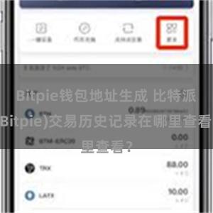 Bitpie钱包地址生成 比特派(Bitpie)交易历史记录在哪里查看？