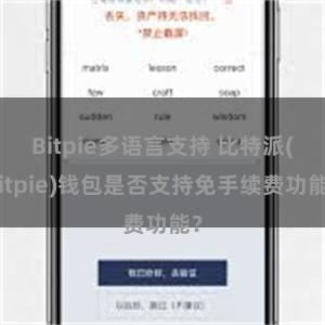 Bitpie多语言支持 比特派(Bitpie)钱包是否支持免手续费功能？