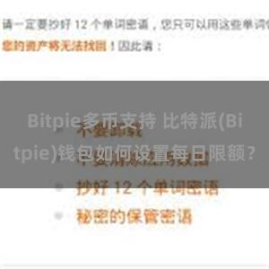 Bitpie多币支持 比特派(Bitpie)钱包如何设置每日限额？